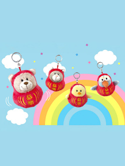 NICI キーホルダー ハチドリ ラブベア グレーキャット ヒヨコ ダルマ