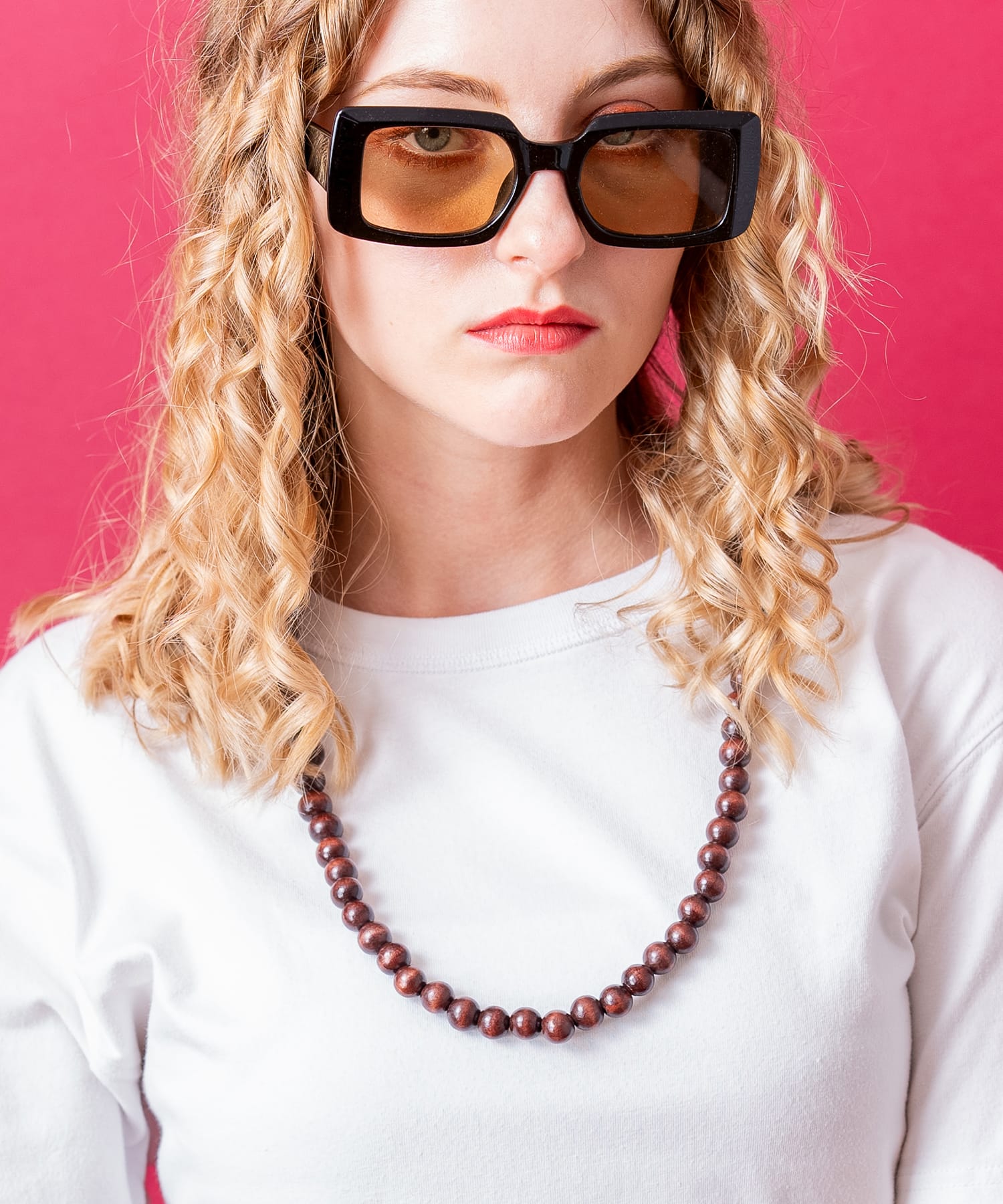 ウッドボール数珠ネックレス(70cm) / メンズ レディース 木玉 ankoROCK