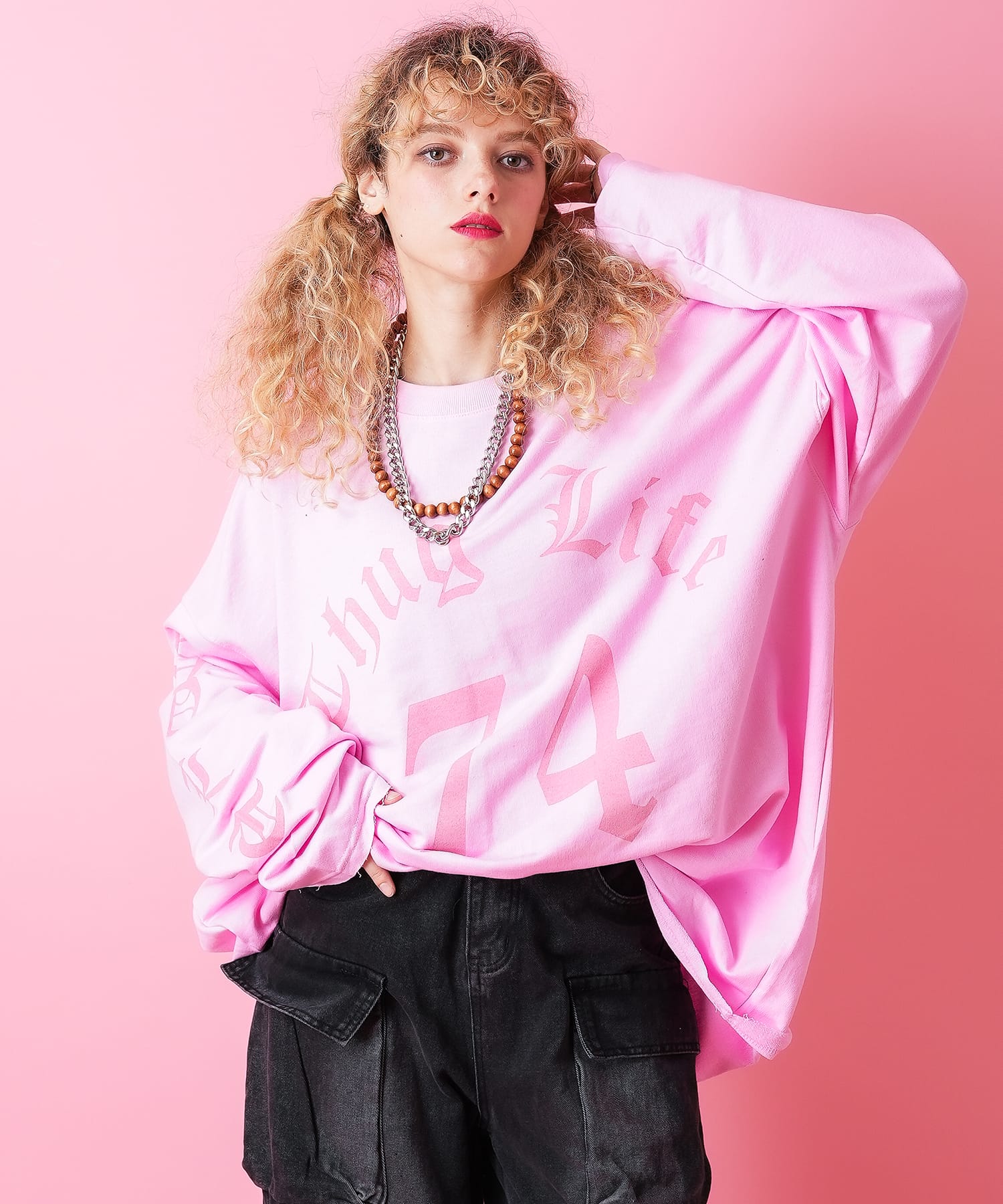 ギャングスタナンバリングオーバーサイズスウェットカットソー