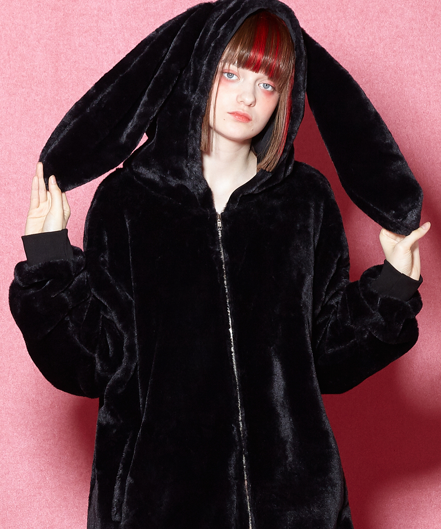 ショートファーウサ耳パーカー -スーパービッグ- ankoROCK(アンコ