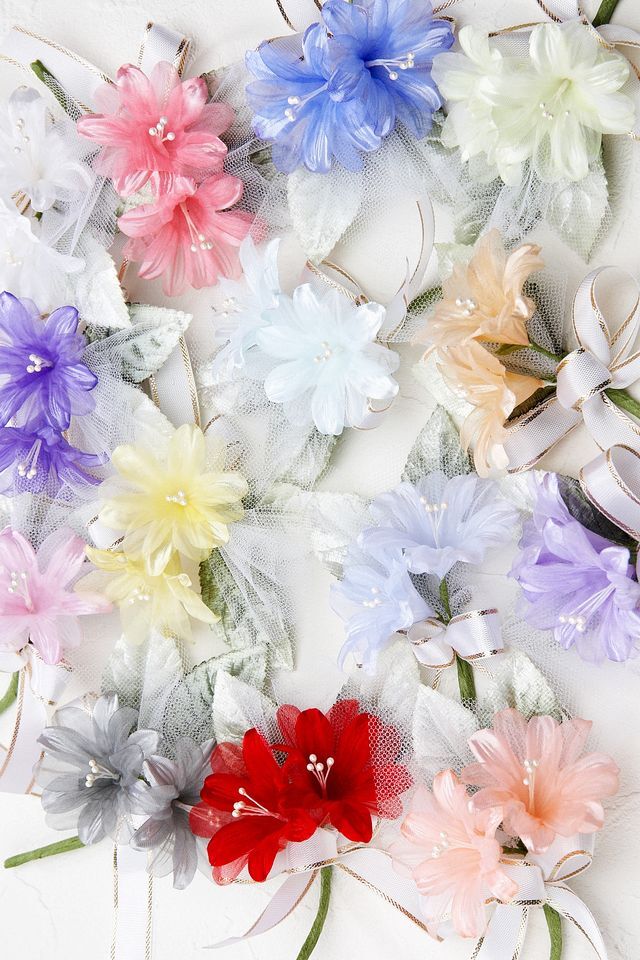 アートフラワーパーツ・染花 ・布花】シェリー／レッド 造花 アート