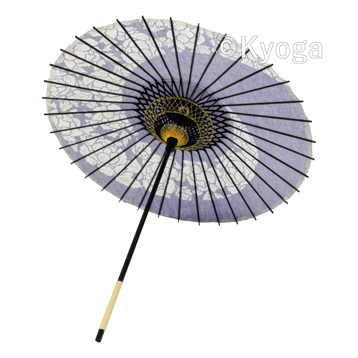和傘・野点傘専門店 恭雅】 和傘 − 布傘 尺4 牡丹渦 紫 舞傘仕様 継棒