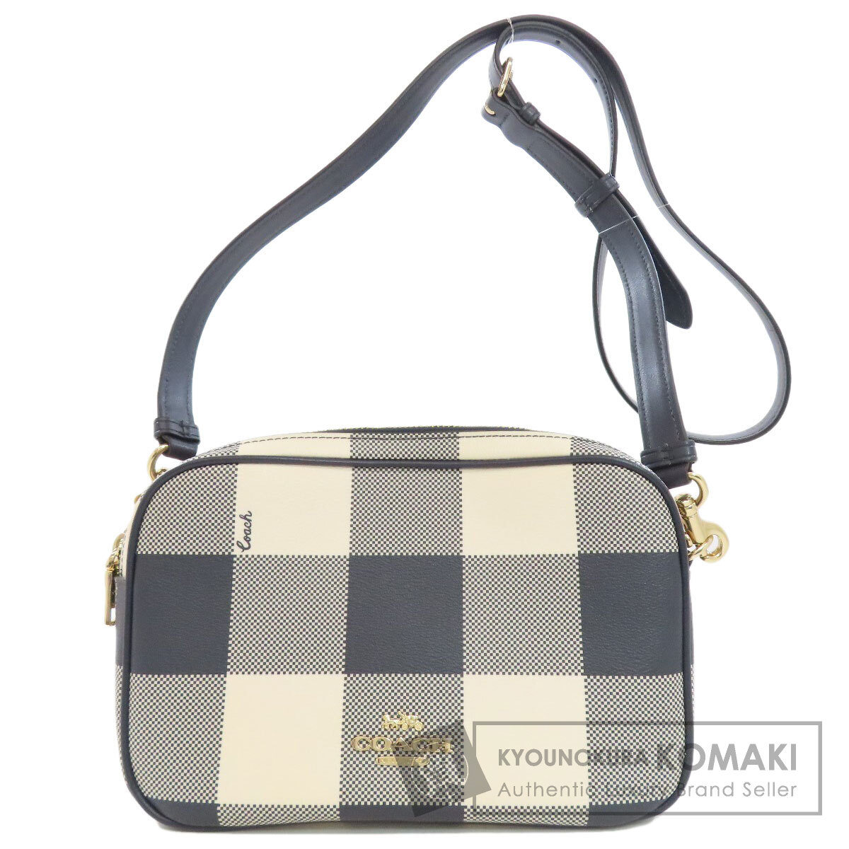 COACH コーチ F44954 チェック柄 ショルダーバッグ PVC レディース