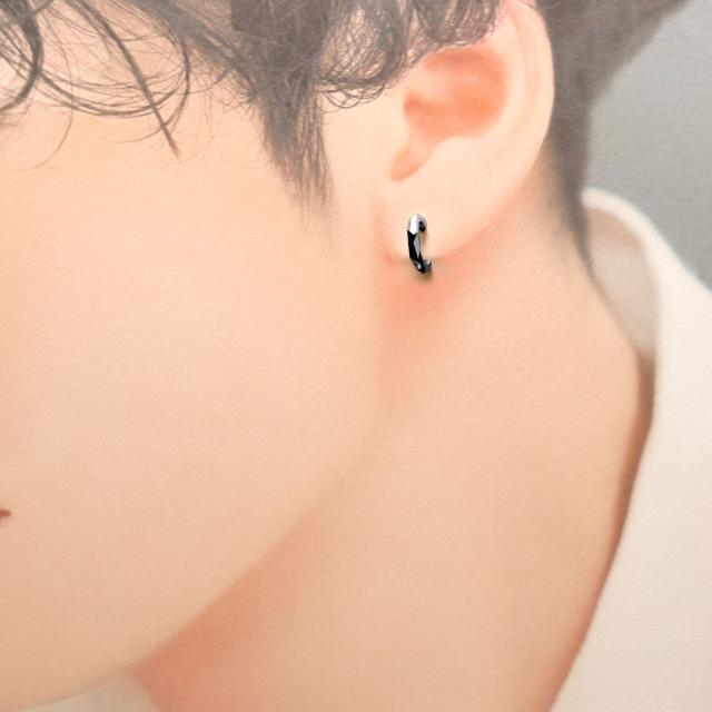 ペア ピアス メンズ ハーフ フープ シルバー925 [ PAIR Label ] e14054-p