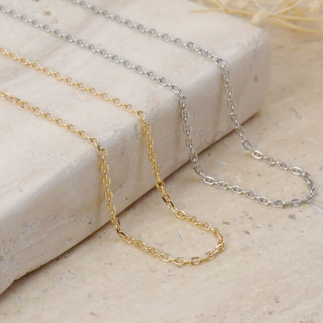 ゴールド チェーン ネックレス 18金 K18アズキ 幅1.3mm 最長45cm 長さ