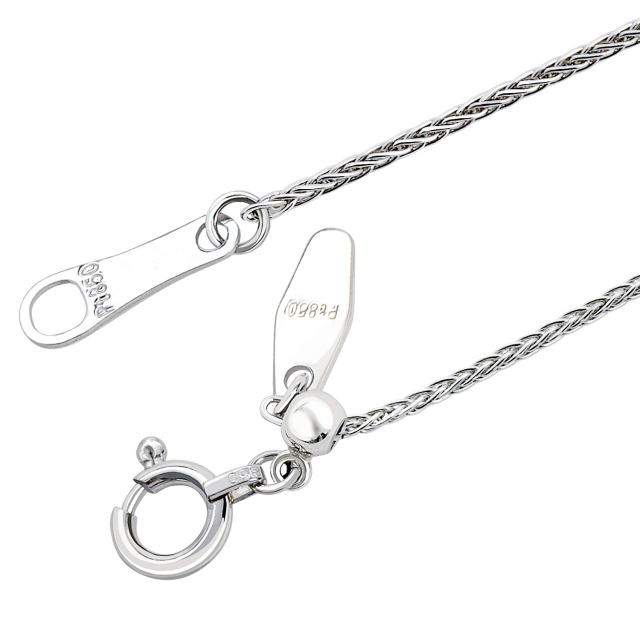 プラチナ チェーン ネックレス pt850 トリプルスパイク 幅 0.7mm 約