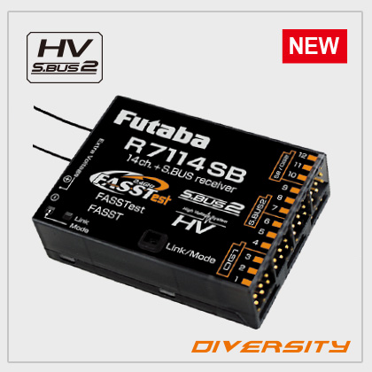 FUTABA R7114SB-2.4G FASSTest S.BUS(18ch/14ch/12chモード)/FASST S