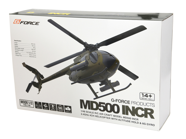 ☆ジーフォース 2.4GHz 4chヘリコプター MD500 INCR RTFセット 1/48 G