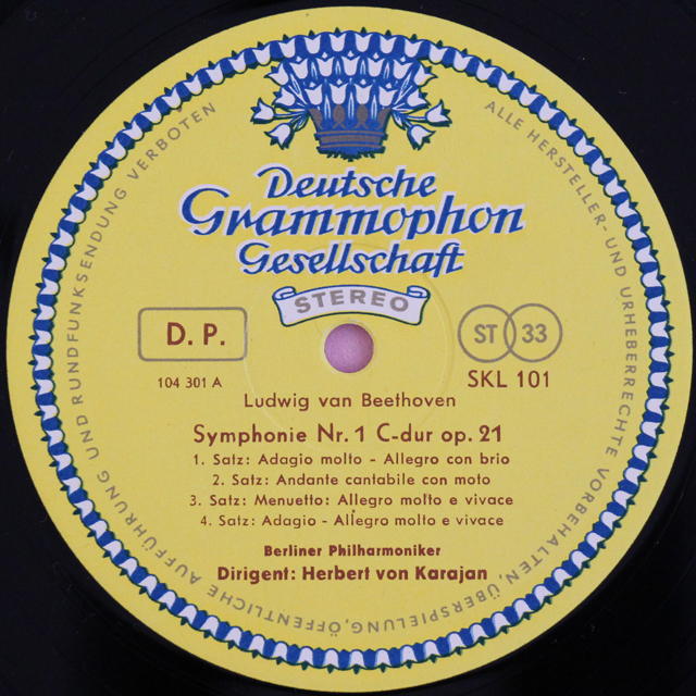 LP レコード 赤ステレオ、独最初期盤 カラヤンのベートーヴェン/交響曲