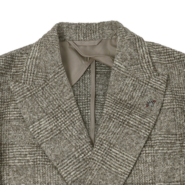 会員様限定SALE]在庫限り イタリア ROMA生地 グレンチェック柄 ダブル