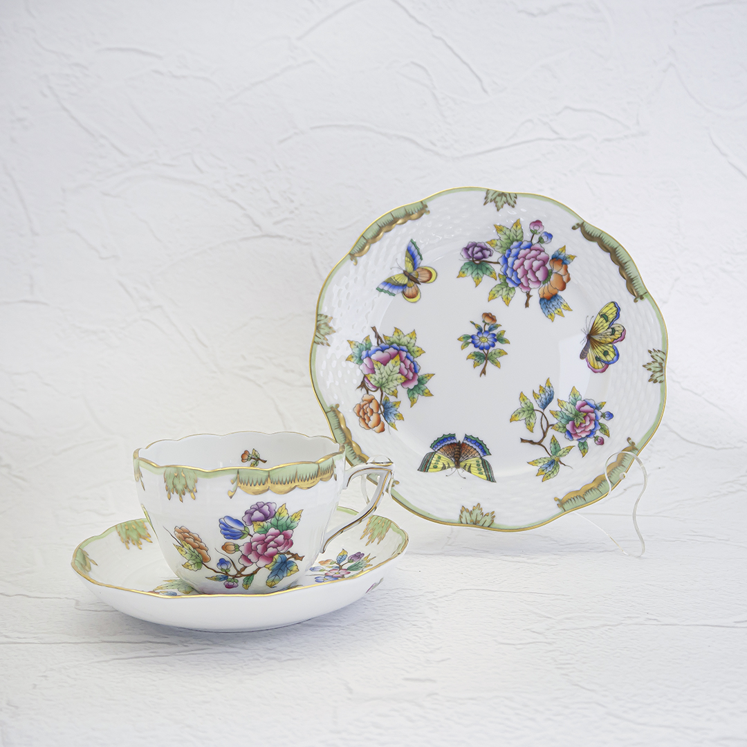 ヴィクトリア・ブーケ] 兼用カップ＆プレートセット