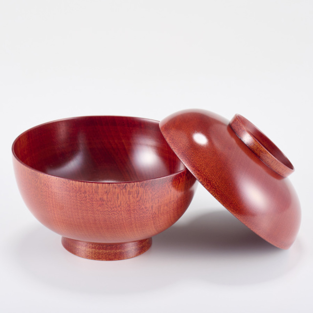 雑煮椀 桜 茜 木製 漆塗り 煮物椀 漆器の井助