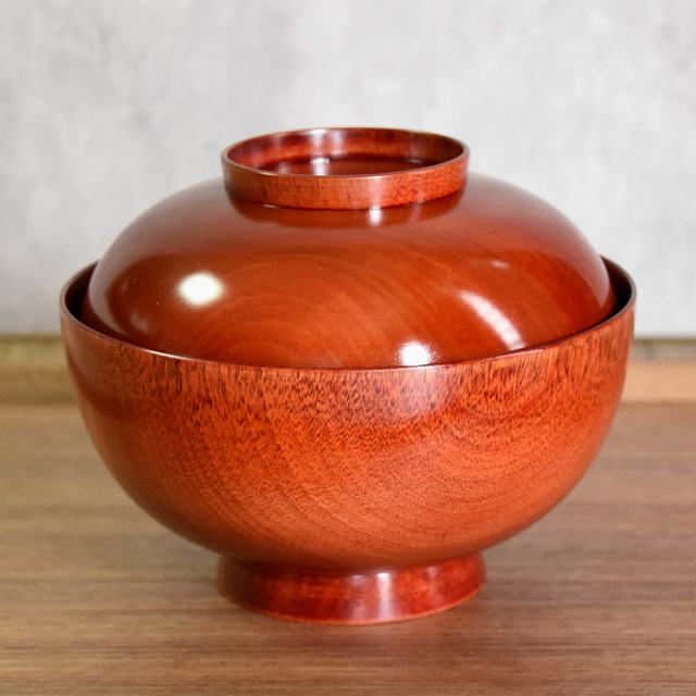 雑煮椀 桜 茜 木製 漆塗り 煮物椀 漆器の井助