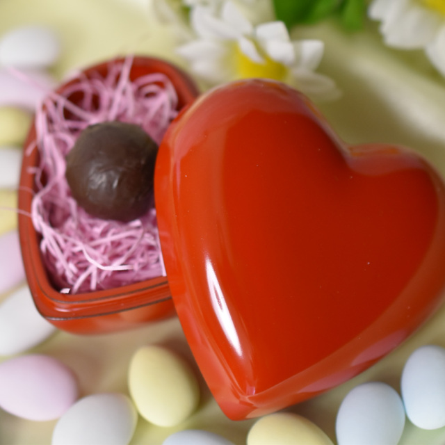 ハートBOX 洗朱 【まとめ買い割引】 漆塗り 小物入れ【製造中止】 漆器