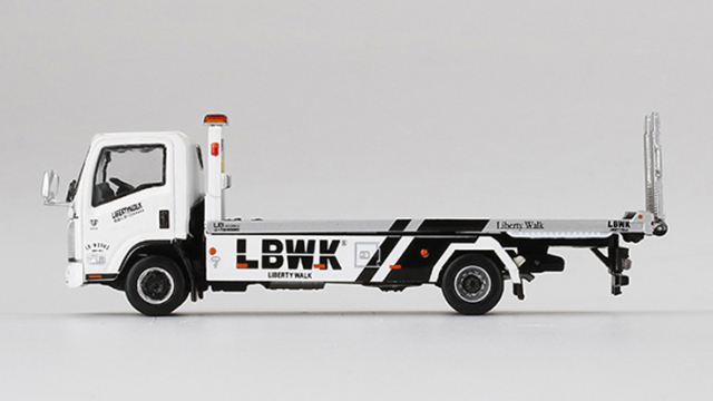 MINI GT 1/64 Isuzu Nシリーズ(ELF) 車両積載車 LBWK ホワイト(右