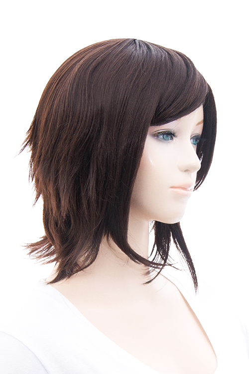 ディープブラウン】【コスプレウィッグ】ショートレイヤー改【高温耐熱