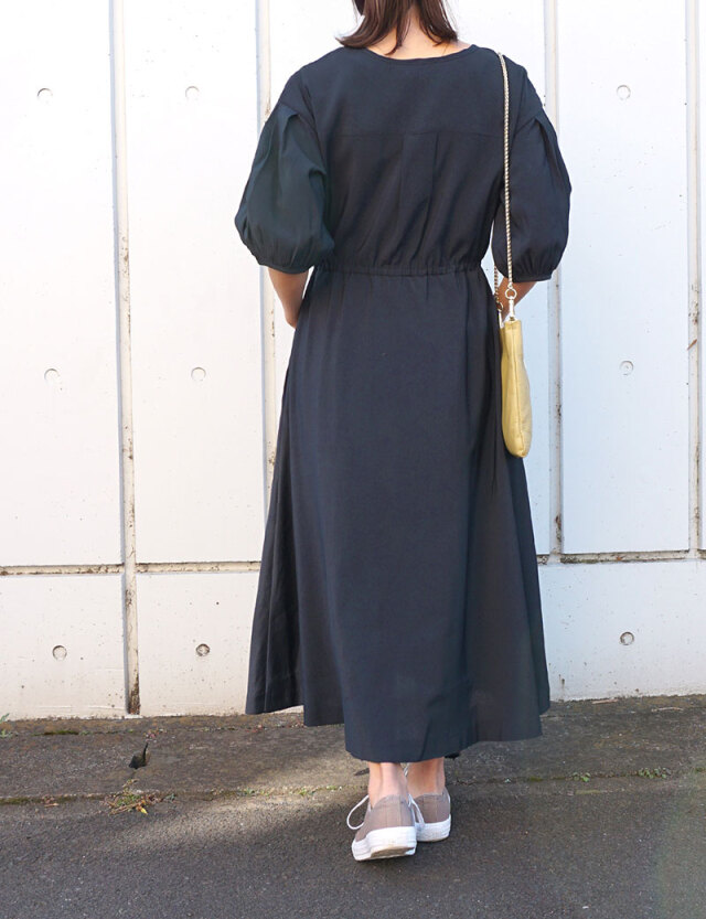 バルーンスリーブワンピース マタニティ 授乳服 産後も使える