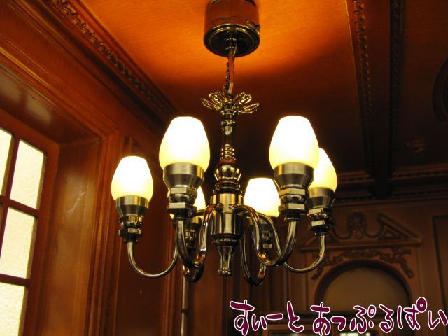 3V電池式LED照明】 ブラックシャンデリア 6灯 HKL-CL-661