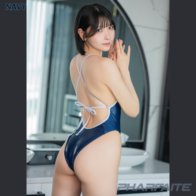 PHARFAITE】Zip-Front Backless スクール水着