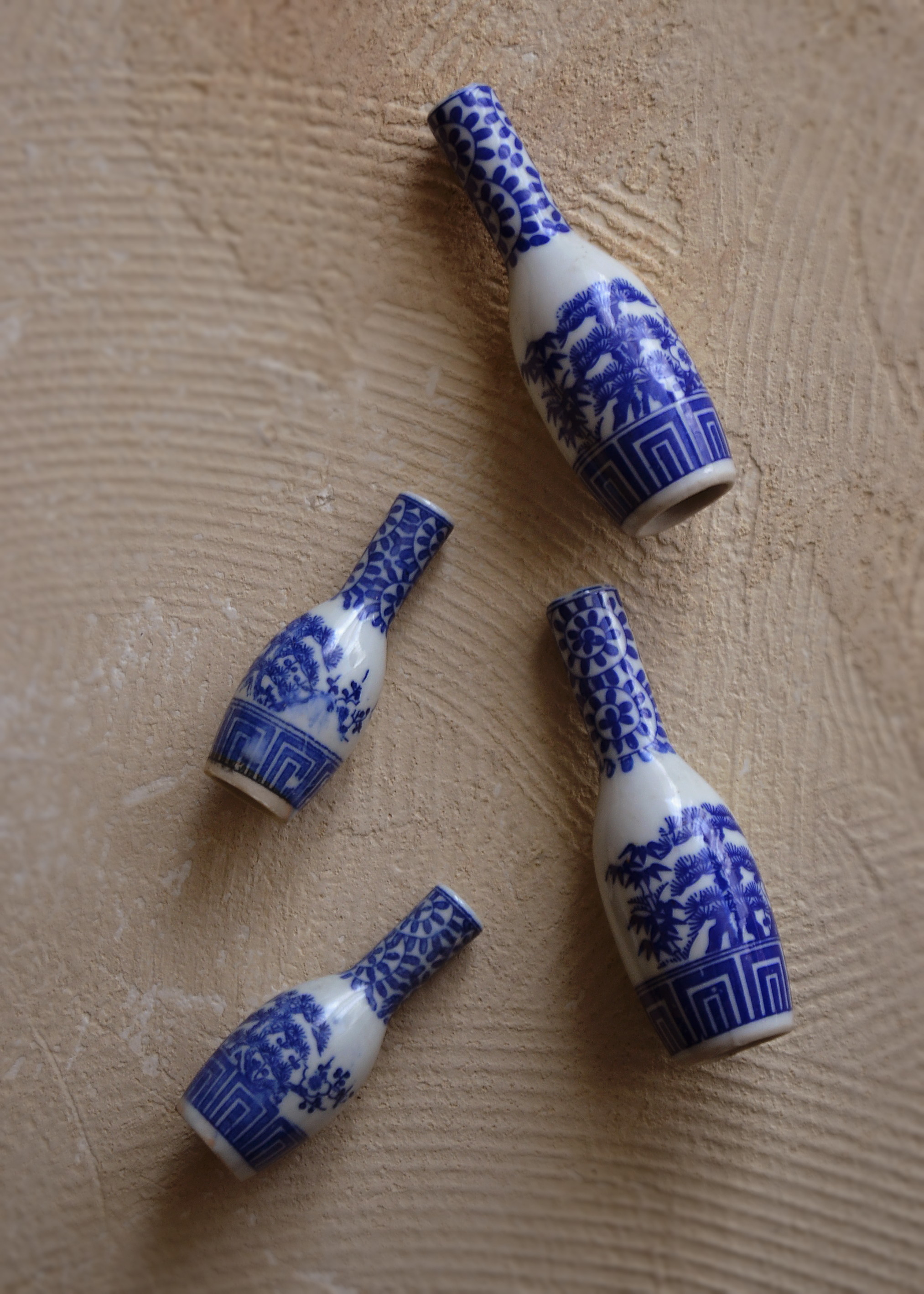 染付印判お神酒徳利 大 小 小さな花瓶 神酒