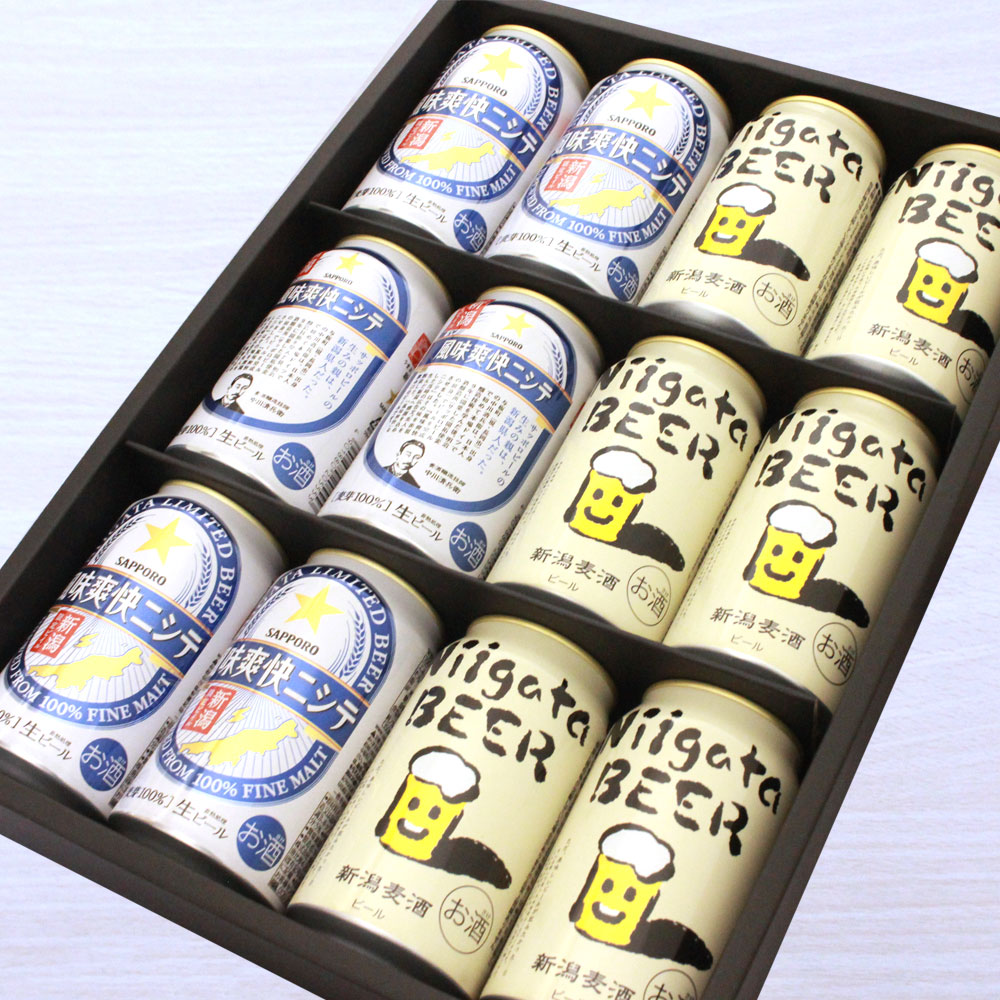 お中元】新潟限定 風味爽快ニシテとクラフトビール 新潟麦酒 6本ずつの