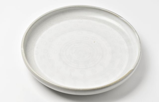 松本優樹 3 もみ灰釉尺皿（絵） ｜ 暮らしのうつわ花田 和食器 通販