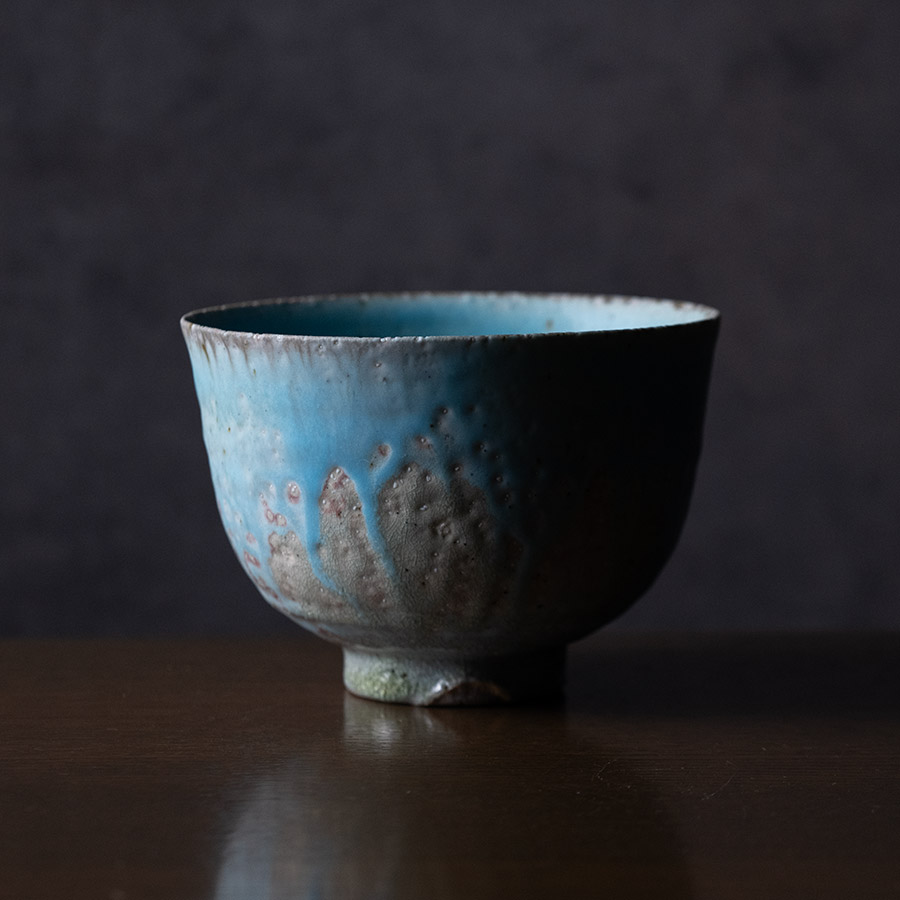 共箱付】青茶碗 (SOY-244) 作家「山田想」