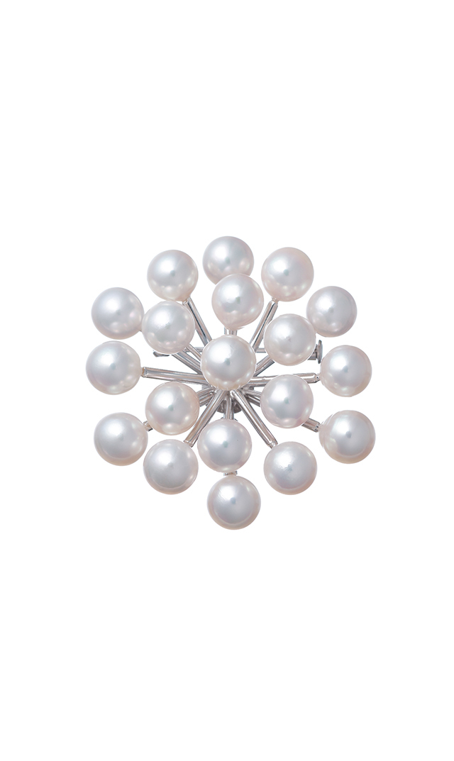 ファンエンパイヤ】スパークルアコヤパールブローチ(7mmホワイト/silver)