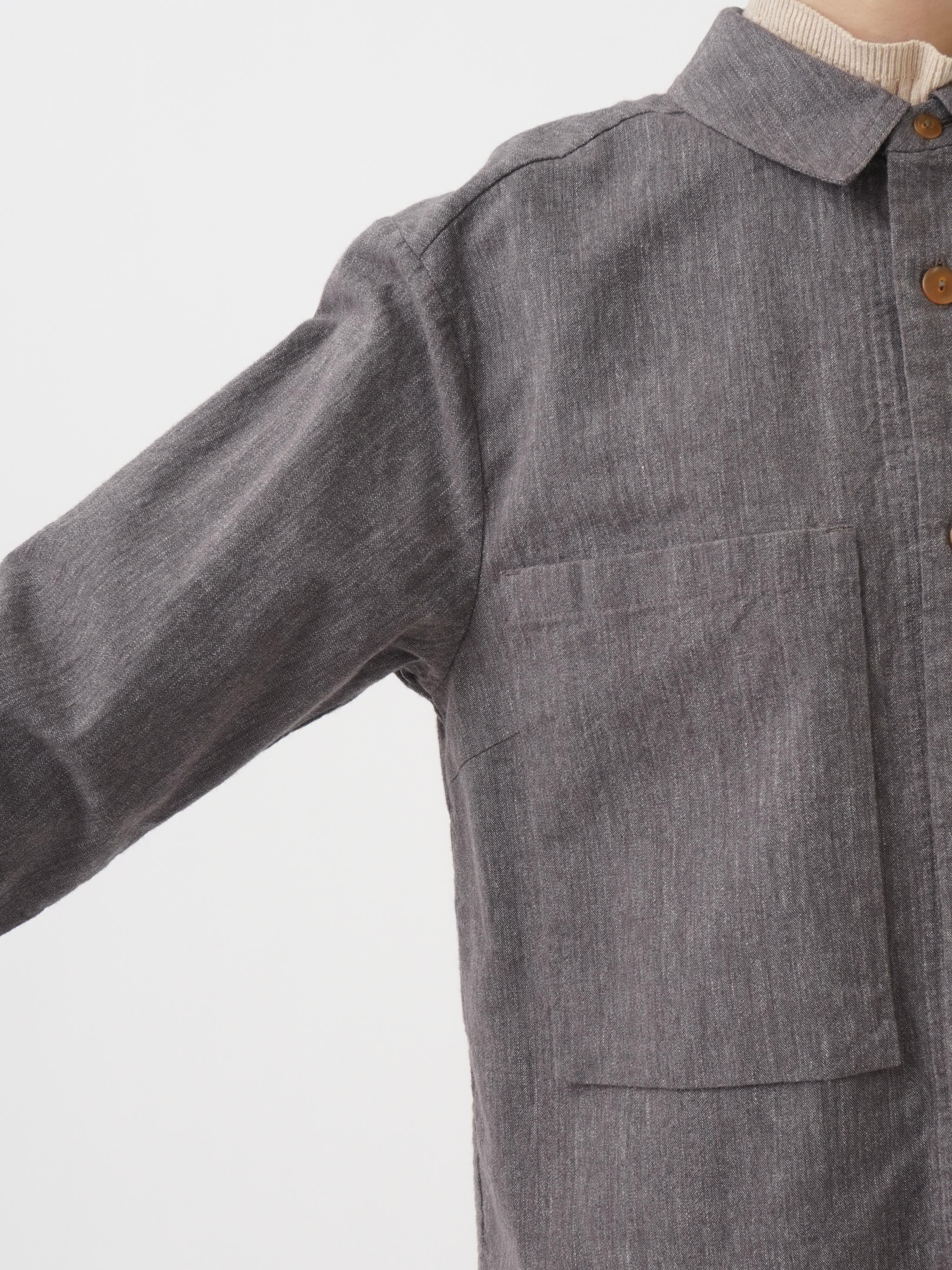19／－ラフィウールシャンブレー ワークシャツ