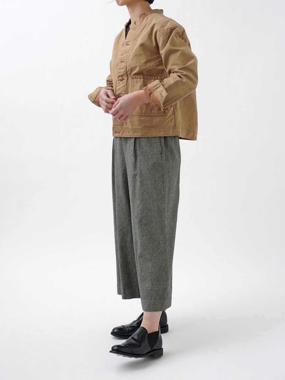 16／-インディゴ千鳥タックパンツ