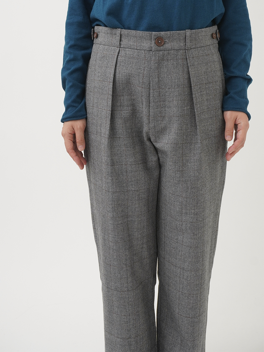 グレンチェック テーパードパンツ