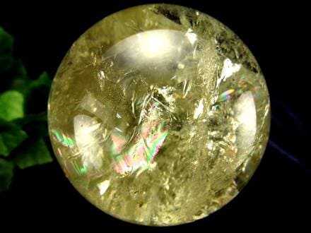 シトリン 高品質 スフィア 4.1㎝ レインボーシトリン レインボー天然