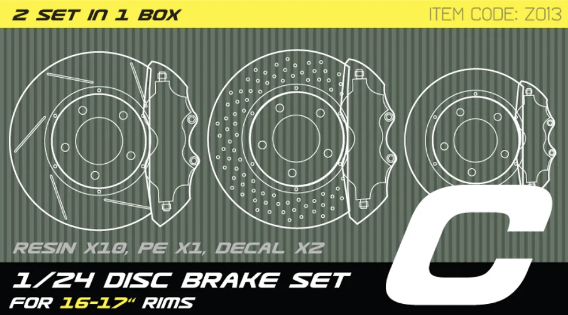 ZoomOn 1/24 ブレーキディスクセット タイプC 15,16,17インチ用 Z013
