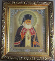 ロシア ロシア正教会イコン ガラス額 ご絵 聖ルカ 24センチ×20センチ
