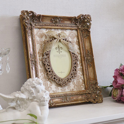 2WAYフォトフレーム アンティークゴールド 1枚用(写真立て)｜おしゃれ