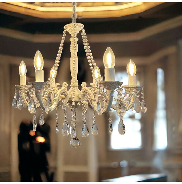 LED対応】ガラス製 シャンデリア 6灯(アバント) 【送料無料】｜Y-KAGU