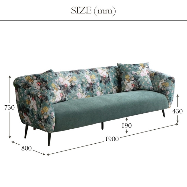 リゾートスタイル ボタニカルソファ3P（三人掛け）｜Y-KAGU(輸入家具屋