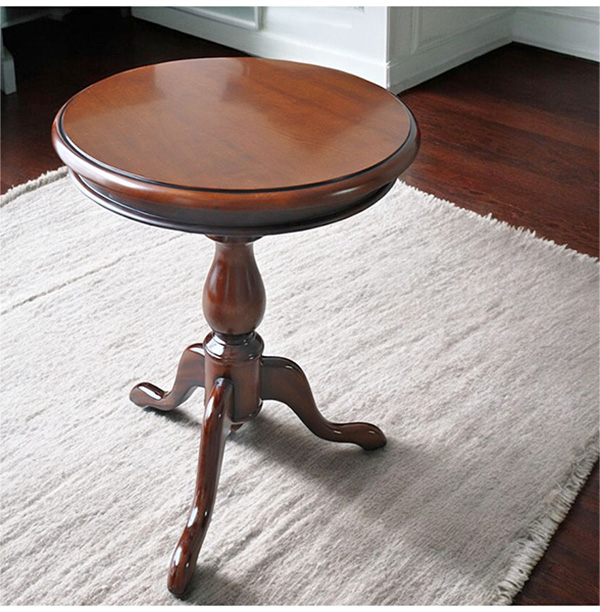 マホガニー材使用 マリナカッシーリ ラウンドサイドテーブル（コーヒー