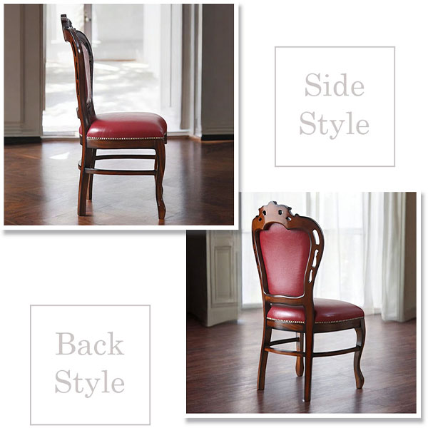 マリナカッシーリ 猫脚 ダイニングチェア (ワインボルドー 合皮）｜Y