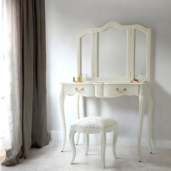 Y-KAGUオリジナル Famille ファミーユ 3面鏡ドレッサーセット(スツール