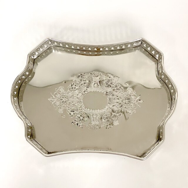 アンティーク調 シルバートレイ（小物入れ）ディスプレイトレー｜Y