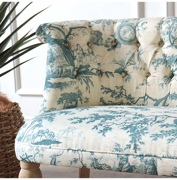 輸入家具 ボヌールチェア ラムズゲイトソファ 一人掛け ブルー(青