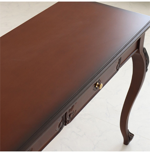 デスク 机 パソコンデスク 輸入家具 アンティーク調 木製 猫脚 パルマ