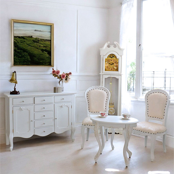 キャビネット 収納 おしゃれ 輸入家具 猫脚 食器棚 ロココ調 サイド