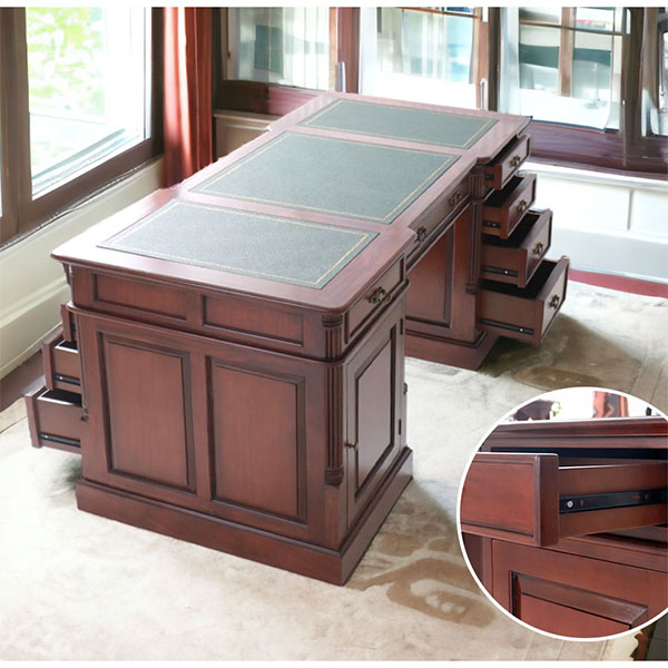 プレジデントデスク 180cm 社長デスク 輸入家具 ブラウン アンティーク