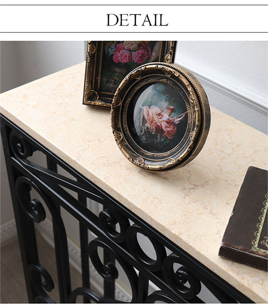 大理石使用 アイアンコンソール アンティーク調 おしゃれ 輸入家具