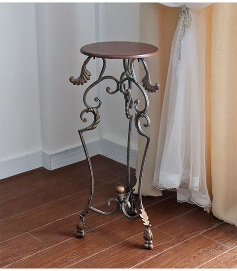 アンティーク調 アイアンフラワースタンド サイドテーブル｜Y-KAGU