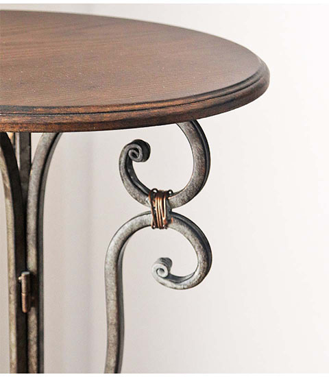 アンティーク調 木製 サイドテーブル(花台) 高さ41cm｜Y-KAGU(輸入家具