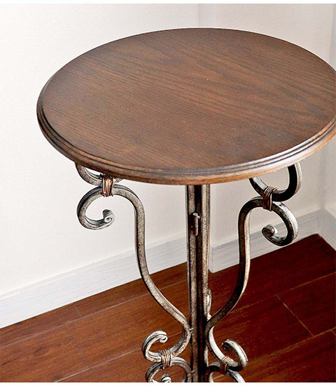 アンティーク調 木製 サイドテーブル(花台) 高さ86cm｜Y-KAGU(輸入家具