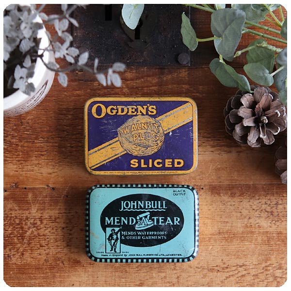 イギリス アンティーク タバコ缶＆リペア缶/Ogdens Walnut Plug Sliced